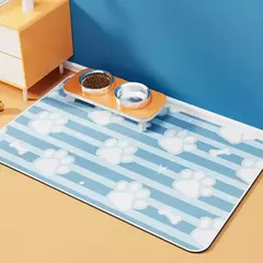 Tapete de alimentação para animais de estimação, tapete absorvente para comida e tigela de água, placemat para animais de estimação, sem manchas, secagem rápida, tapete para gatos, filhote de cachorro, acessórios para cães - loja online