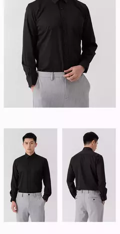 Camisa de negócios de cor sólida masculina, Moda formal, Fino, Clássico, Básico, Casual, Fino, Branco, Manga comprida, Social, Roupas de marca, Novo na internet