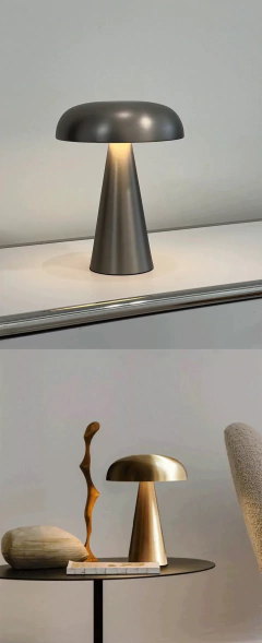 Lâmpada de mesa led retro cogumelo sensor toque lâmpada cabeceira recarregável luzes leitura para o quarto restaurante bar decoração iluminação - loja online