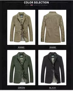 Roupas masculinas de outono, jaqueta de negócios americana e europeia nova, terno casual, casaco elegante com gola, algodão, ao ar livre