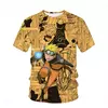 Naruto Cartoon Anime T-shirt para crianças, novidade, manga curta, camiseta masculina, tops infantis, roupas de verão, crianças de 4-14 anos