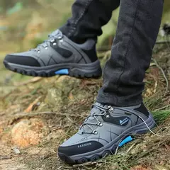 Ténis de couro respirável masculino, sapatos casuais, sapatos de caminhada confortáveis, antiderrapantes, exterior, caminhada, moda, novo - Wolf Magazine