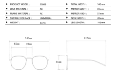 Imagem do Óculos de sol irregulares duplos personalizados, cruzam a fronteira, europeus e americanos, populares no interior, novo, 2023