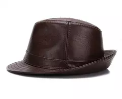 Chapéus de couro genuíno masculino, bonés de vaqueiro quentes, couro 100% real, novo estilo, moda, outono, inverno - loja online