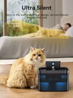 Rojeeco fonte de água automática sem fio para gatos, 2600mah, dispensador de água para animais de estimação, sensor infravermelho, fonte inteligente para animais de estimação