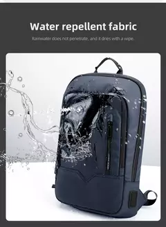 Mochila HK Slim para Homens, Sacos de Laptop, Impermeável, Minimalista, Negócios, Carregamento USB, Casual, Viagem, Trabalho, 15,6";;VERDADEIRO;;"8228-Black