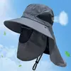 Proteção UV Sun Hats para homens e mulheres, Outdoor Hunting Cap Pesca, Caminhadas, Camping Visor, Bucket Hat, Neck Flap Fisherman Hat, Verão