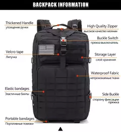 Mochila de viagem tática impermeável para homens, mochilas de grande capacidade, esportes ao ar livre, bolsas multifuncionais 50L, 35L, 25L - comprar online