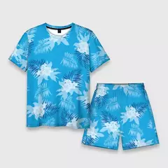 Conjunto de shorts de praia de verão masculino, roupas de homem extragrande, Game Grand Theft Auto 3D Palm Tree Print, GTA T-shirt, 2 Pcs Set