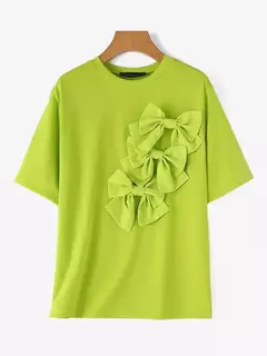 Imagem do ZANZEA-Camisetas de manga curta femininas, streetwear gola O, blusa de viagem diária, tops casuais, detalhe com laço solto, moda verão, 2024