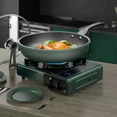 Imagem do Frigideira universal antiaderente com tampa, Panela de cozinha antiaderente, Sem fumaça oleosa