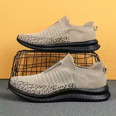 Sapatilhas casuais respiráveis masculinas, sapatos de malha confortáveis, tênis ao ar livre, tênis de caminhada, meias de corrida - Wolf Magazine