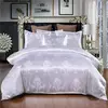 High End Jacquard Bedding Set, Luxo, Europeu, Conjuntos de cama de casamento, Rainha, American Satin, Double Duvet Cover,