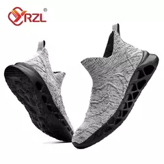 YRZL-tênis de meia preta masculina, tênis de malha casual, respirável, sola grossa, leve, plataforma, corrida, moda verão, tamanho 47 - Wolf Magazine