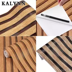 Papel de parede de madeira para decoração de bancada, papel de parede removív - loja online