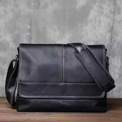 Mochila masculina de couro genuíno de um ombro, maluca couro cavalo, estilo horizontal, grande capacidade, bolsa mensageiro casual - comprar online