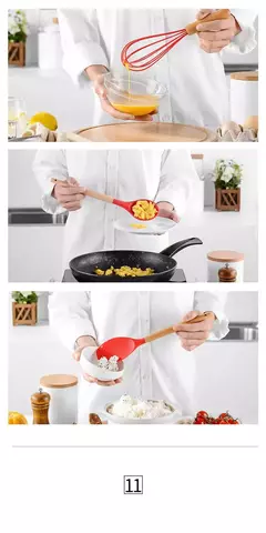 Produto comestível antiaderente silicone utensílios de cozinha turner espátula colher de madeira lidar com prático ferramenta de cozinha utensílios de cozinha