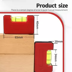 Mini nível de bolso magnético horizontal vertical ferramenta nivelador madeira portátil mini bolhas régua comprimento 65mm na internet