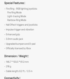 Controlador de jogos com fio 8BitDo Ultimate C para Xbox, anel de fogo de iluminação RGB e joysticks de efeito Hall, Windows 10/11 na internet