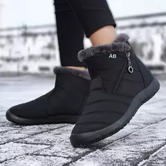 Mulheres Botas Watarproof Ankle Boots Para As Mulheres Sapatos de Inverno Manter Botas de Neve Quente Feminino Zipper Botines Botas Inverno Mujer