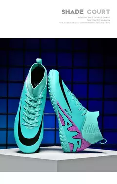 Imagem do Botas de campo de futebol profissional para homens, grampos antiderrapantes, sapatos de treinamento de grama interna para crianças, sociedade original