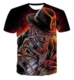 Camiseta de horror estampada em 3D para homens e mulheres Freddy Krueger Jason, camisa de manga curta, pulôver esportivo, camiseta de verão, blusa infantil, novo - comprar online
