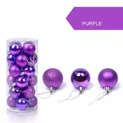 Christmas Tree Bauble Pendurado Ornamento para Decoração de Casa, Xmas Ball, Pendant Balls, Party Decor, 30mm, 24Pcs