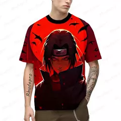 Naruto Anime T-shirt extragrande masculino, Roupas Y2K, Manga curta, Streetwear Hip Hop, Camisas Essentials, Roupas de tendência, Novo, 2024