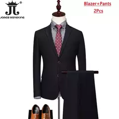 Monocromático Terno de escritório formal, vestido de casamento do noivo, blazer de marca high-end, calças colete, S-6XL, conjunto de 3 peças, vestido de festa