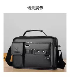 Bolsa de ombro de grande capacidade bolsa de mensageiro masculina de couro business commuter bolsa impermeável resistente ao desgaste pode ser armazenada - Wolf Magazine