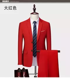 (Jaqueta + Calças) Últimas Homens Terno Set Blazers Formais Slim Fit Negócios Smoking 2 Pcs Terno Do Noivo Vestido de Noiva Homem Terno S-6XL - comprar online