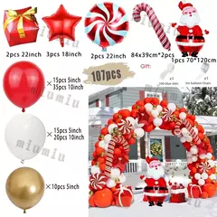 Decorações balões de natal guirlanda arco vermelho metálico ouro com homem de gengibre estrelas balão foil para decoração de festa de natal - comprar online
