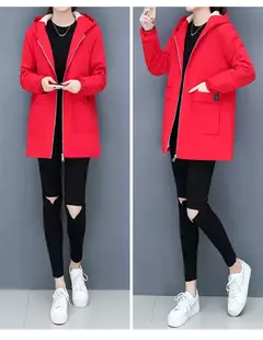 Casaco de algodão acolchoado de comprimento médio feminino, lã de cordeiro grossa quente, blusa feminina com capuz, todo apto, novo, outono, inverno, 2023 - Wolf Magazine