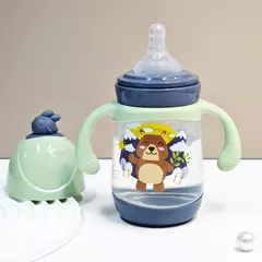 Garrafa de desenho animado para alimentação de bebês recém-nascidos, sem BPA, à prova de queda e vazamento, 240ml - loja online