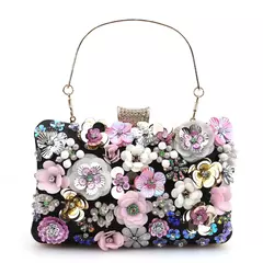 Imagem do Diamantes Flor Embraiagem Bordados Para Mulheres, Senhora De Luxo Bolsas, Sacos De Noite, Cadeia Bolsa De Ombro, Nova Chegada, Moda