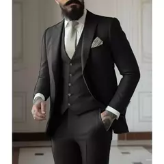 Fatos de negócios verdes claros para homens, vestido de casamento masculino, jaqueta, colete, calças, blazers, casaco, 3 peças - Wolf Magazine