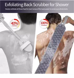 Back Scrubber Bath Glove Set, Escova de chuveiro, Esfoliante Scrub, Esponja Loofah, Remoção de pele morta, Ferramentas de banho, 3Pcs Set - comprar online