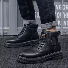 Botas masculinas de camurça de alta qualidade, botas quentes de inverno, sapatos de trabalho ao ar livre, botas de caminhada, novo, 2022 - loja online