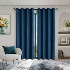 Cortinas blackout sólidas com ilhós, Total Privacy cortinas para quarto, 1pc - Wolf Magazine