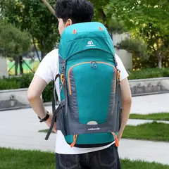 Mochila de caminhada resistente à água com capa de chuva, esporte ao ar livre, mochila de viagem para camping, escalada, montanhismo, 65L - loja online