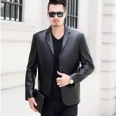 Blazers e ternos de couro masculinos, jaqueta marrom de alta qualidade, casacos de negócios, moda Premium, 2024 - comprar online