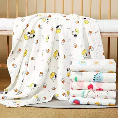 Cobertor de algodão para recém-nascidos, 6 camadas, swaddle de alta densidade, cobertor respirável, cobertor infantil - loja online