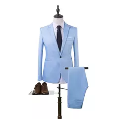 Imagem do Blazer e calça formal masculino, terno, jaqueta, casaco, calças, smalking, casamento, fino, vestido de negócios, roupas, 2 peças por conjunto
