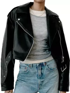 Jaqueta Fitaylor-Faux PU de couro feminino, lapela, zíper, curta, casual, rua alta, casaco de motocicleta para senhora - Wolf Magazine