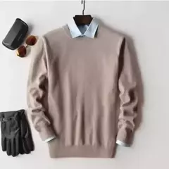 Pulôver de caxemira masculino, suéter clássico de algodão quente, camisa para outono e inverno, 2022 - Wolf Magazine