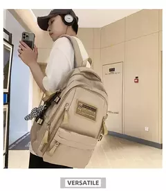 Mochila de pano Oxford de grande capacidade para meninos e meninas, mochila leve, bolsa de estudante retrô, europeia e americana, escola secundária - comprar online
