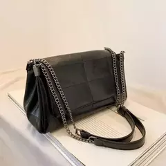 Sacos Commuter com Cadeia de Nicho para Mulheres, Bolsa Crossbody para Senhoras, Bolsa de Ombro, Grande Capacidade, Praça Cruz, PU, Moda - Wolf Magazine