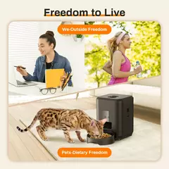 Alimentador inteligente para animais de estimação, alimentador automático para gatos, máquina de comida lenta para cães com temporizador quantitativo automático, dispensador de comida para gatos, tigela para cães e gatos