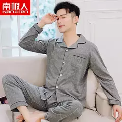 Imagem do Conjunto de pijamas masculinos de algodão, pijamas masculinos, pijamas adolescentes, roupas de casa, alta qualidade, design de moda, outono, primavera, novo