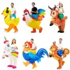 Adulto galo inflável traje engraçado unicórnio elk animais terno inflável halloween carnaval meio corpo explodir terno para cosplay
